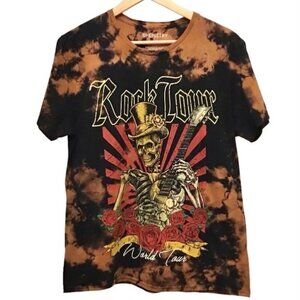 Skull Rock Tour Tattoo T Shirt Men’s Large Reverse Tie Dye Skeleton Chemistry
